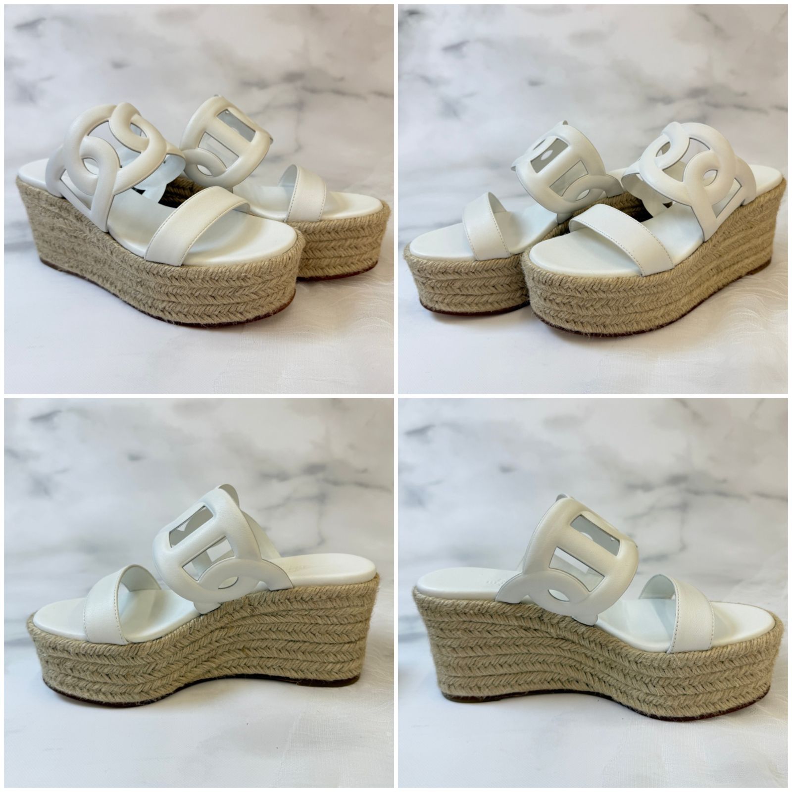 鑑定済み【 新品 】エルメス 《 イテア 》 37 ( 24cm程度 ) ホワイト