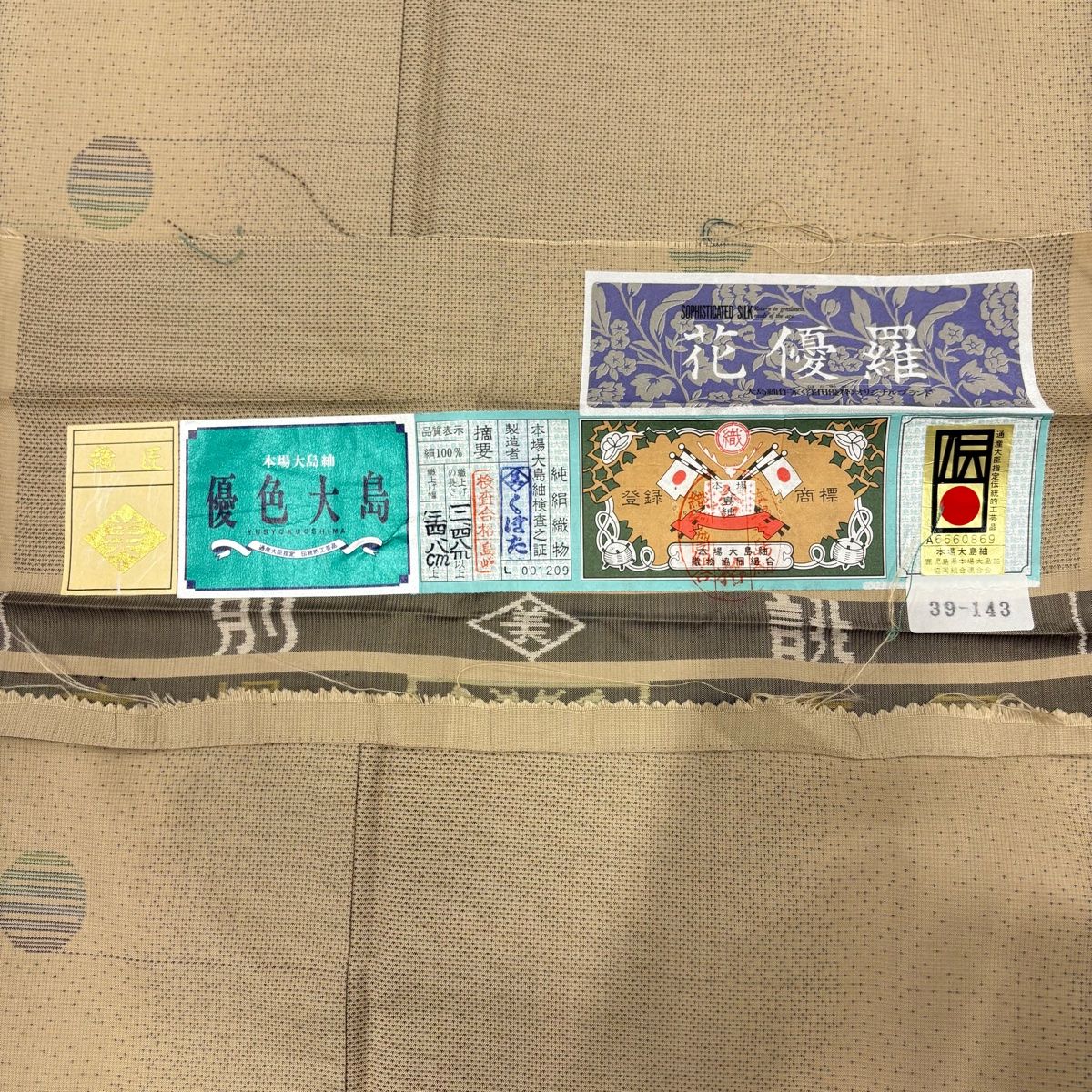 新品 高級 小紋 大島紬 袷 オシャレ着 身丈約156cm 裄丈65cm 着物単品 未使用 新品 美品 作家 袷 大島紬 長羽織 身丈100 裄丈
