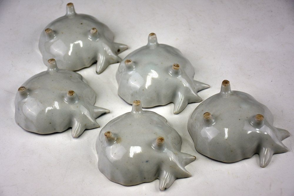 蔵c6657 中国古美術 新渡 倣古染写吹き墨向付 五客 WWW_NOITHATQUANGTHANH_NET