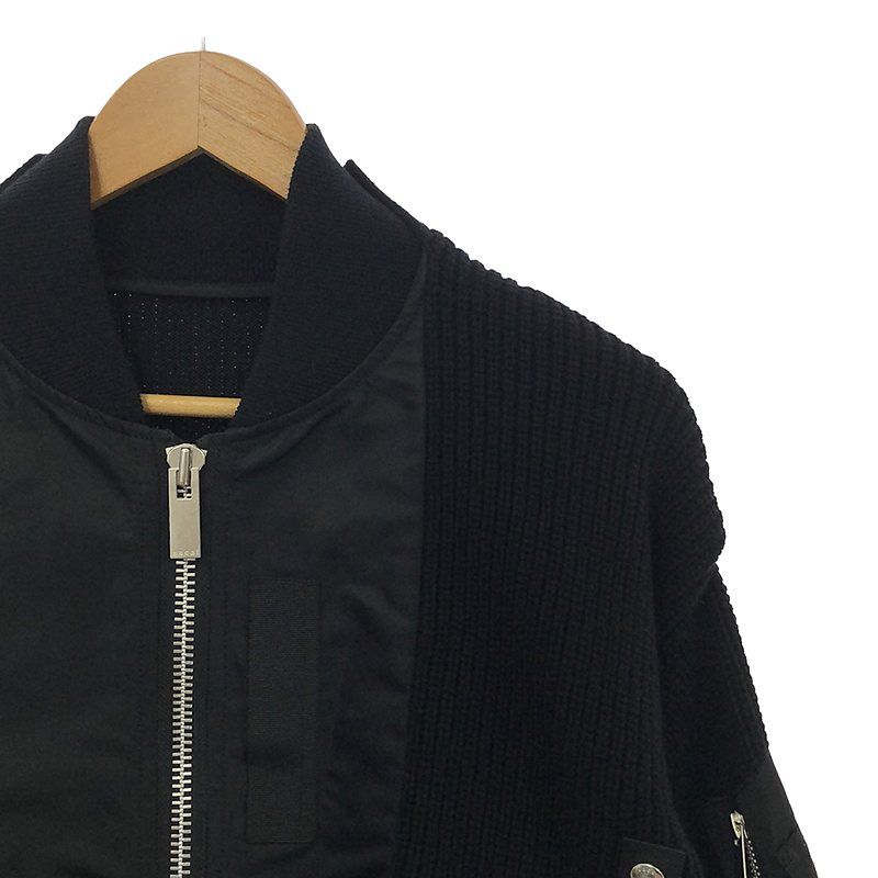 sacai ロゴ レース MA-1 ボンバージャケット サカイ ブルゾン コート