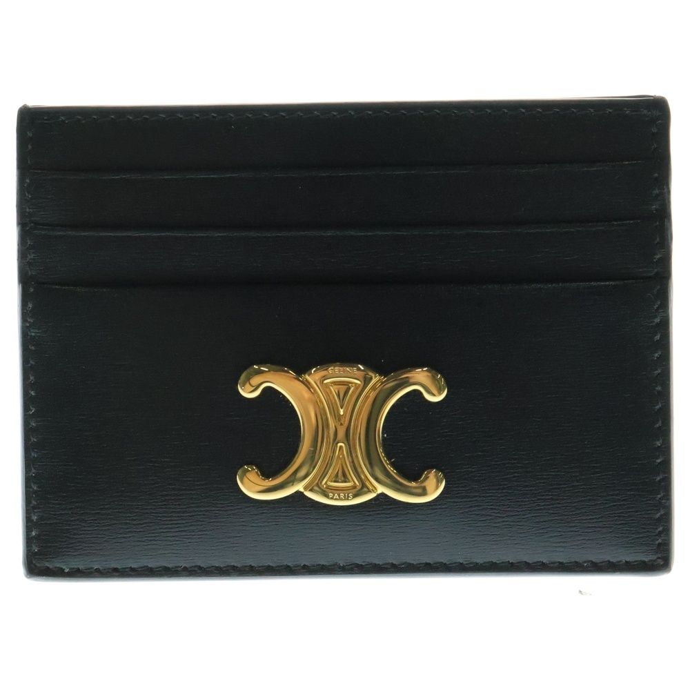 CELINE セリーヌ トリオンフ カードホルダー シャイニーカーフスキン カードケース ブラック 10L833DPV.38NO