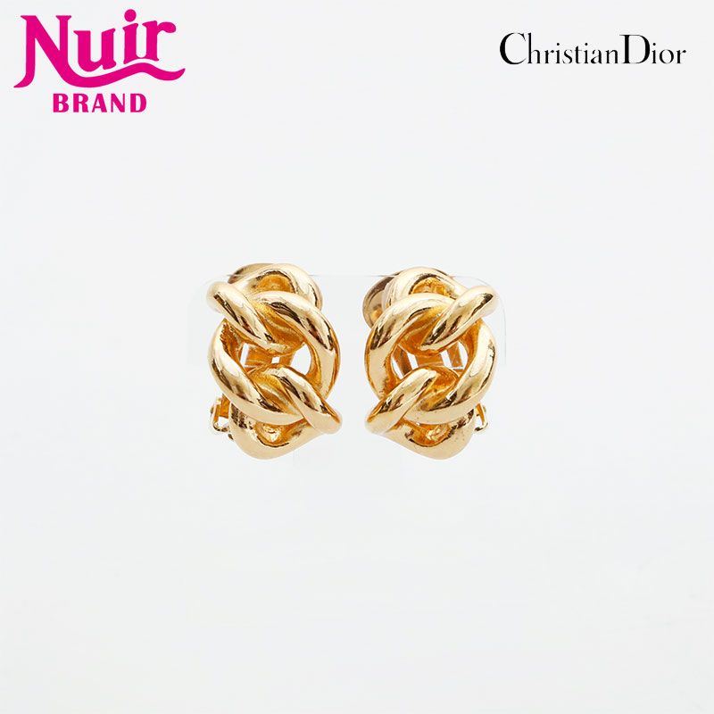 Christian Dior クリスチャンディオール イヤリング チェーン フープ