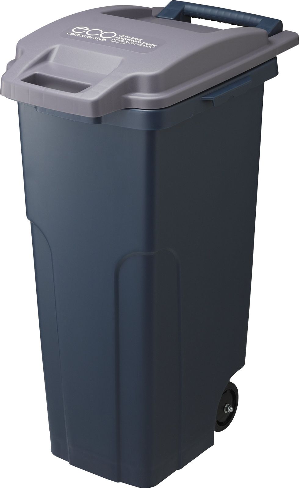リス 大型 ゴミ箱 キャスターペール ネイビーブルー 74L 2輪 ecoコンテナスタイル2 CS2-70C2