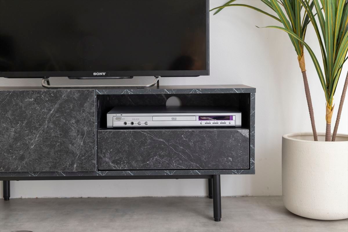 LOWYA テレビボード 大理石調 ホワイト 180cm ロウヤ テレビボード