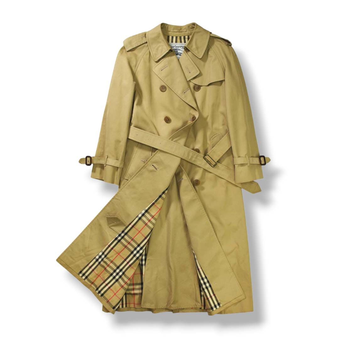 ￼バーバリー　英国製　ステンカラーコート　ロング　裏地ノバチェック　L キレイめ BURBERRY バーバリー 英国製 ステンカラー コート 裏地ノバ