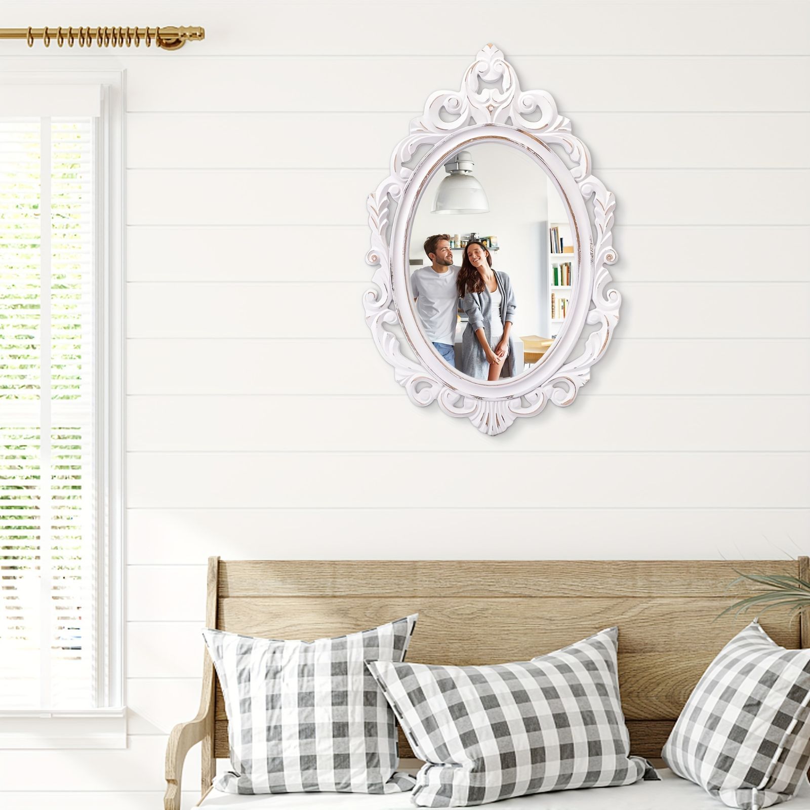 壁掛けミラー 木製 ガラス エレガント 注文 華やか シック プリンセス