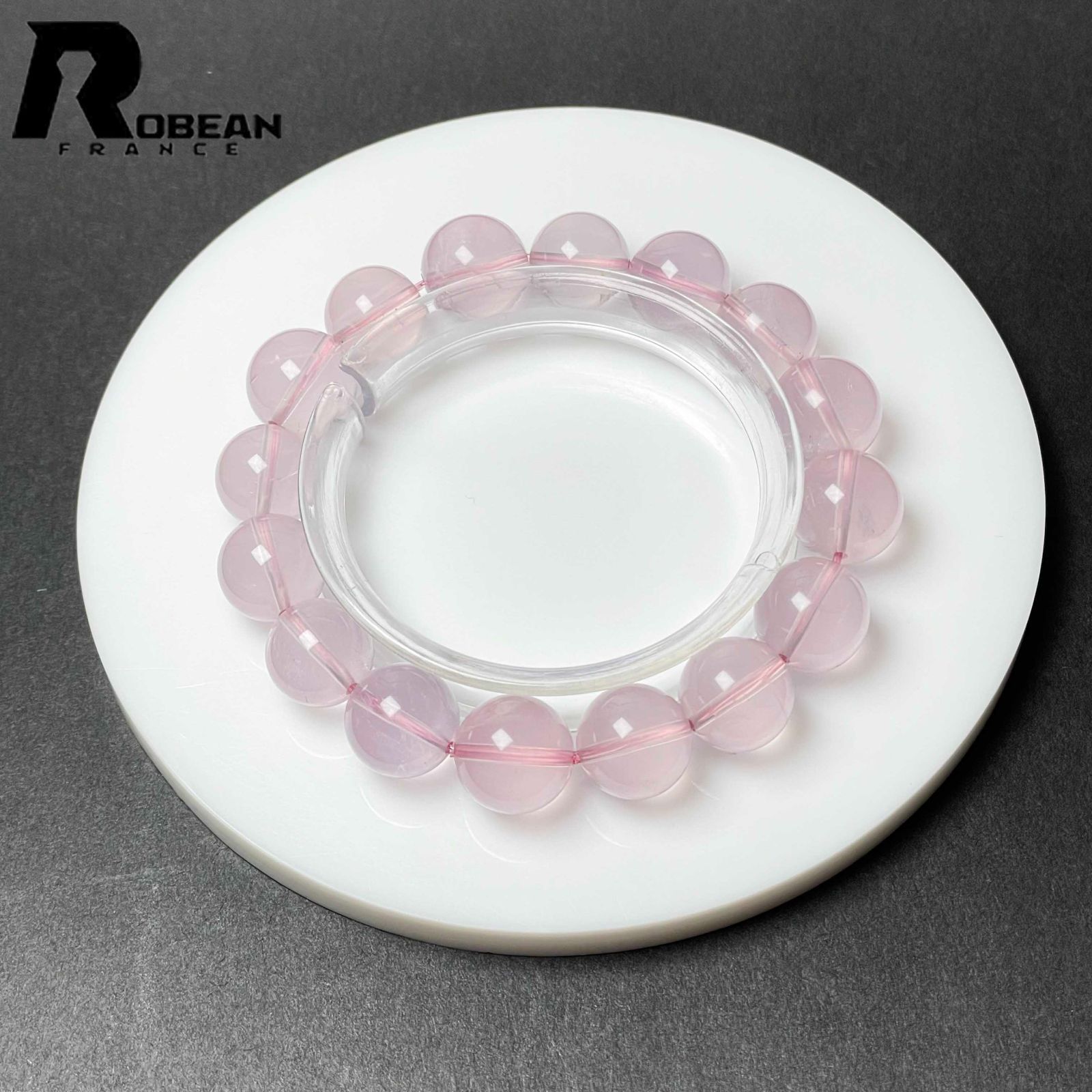 EU製 定価9万円 ROBEAN スターローズクォーツ パワーストーン ブレスレット アクセサリー 水晶 開運 ギフト プレゼント 12.7-13.7mm M0930581