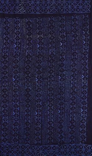 アフリカ マリ共和国 ドゴン族 藍染 大判布 トップ LLサイズ No.76 藍