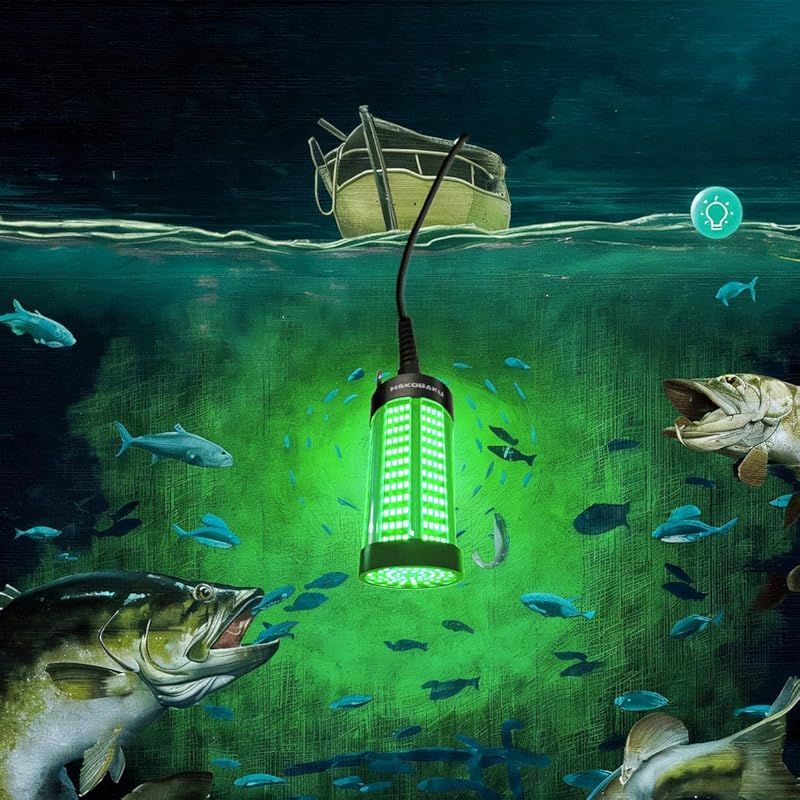 HAKOBAKU 集魚灯 調光機能付き 10w 70w 明るさ調光 水中 強力 LED 堤防 船 シラスウナギ漁 アジ イカ タチウオ釣り 集魚ライト 7M 8Mケーブル USB5V 12v 24v 48v 対応 高輝度 白色 DC12~60V