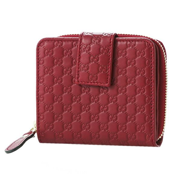 良品✨GUCCI 折り財布　シマ　大きめ　ダークレッド　バイカラー 新品 グッチ GUCCI 2つ折り財布 マイクロ グッチ シマ レッド 赤