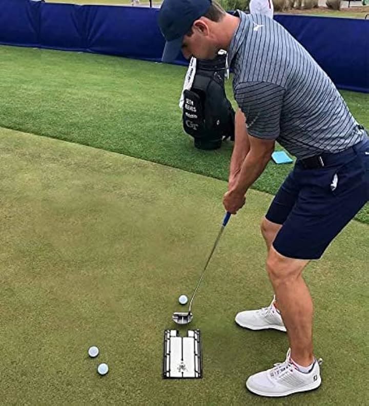 X-cellent ゴルフアライメントパッティングミラー - ポータブルパッティングトレーニング補助パッティングアライメントツール パットスイングトレーナー キャリ X-cellent ゴルフアライメントパッティングミラー - ポータブル