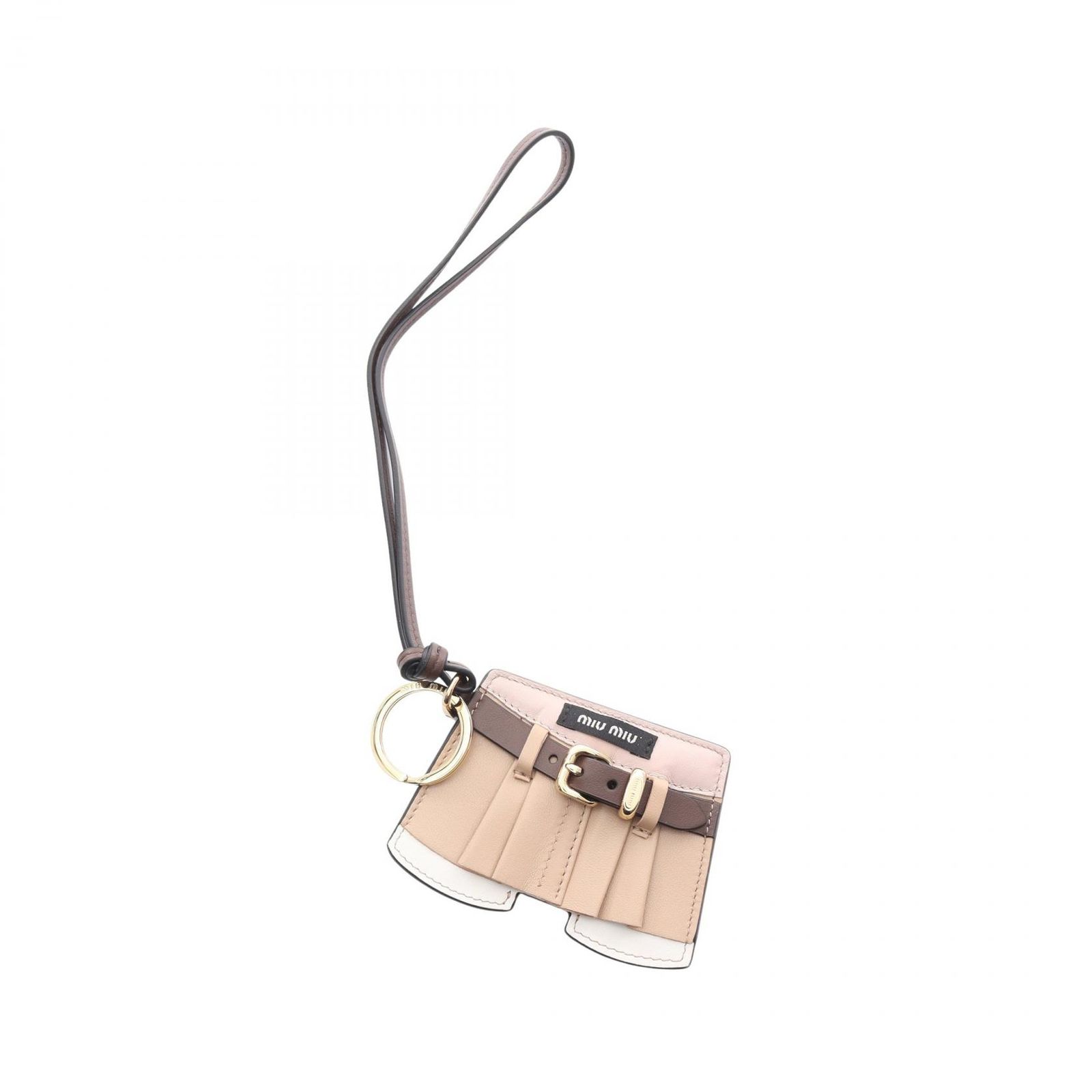 ミュウ ミュウ Miu Miu チャーム MIU SKIRT 5TL5312CUKF0065 ベージュ系 レザー キーホルダー レディース