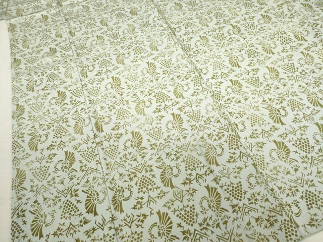 平和屋着物●佐藤福得　小紋　型染め　花鳥文　正絹　逸品　AABB7356ck 平和屋着物○佐藤福得 小紋 型染め 花鳥文 正絹 逸品 AABB7356ck