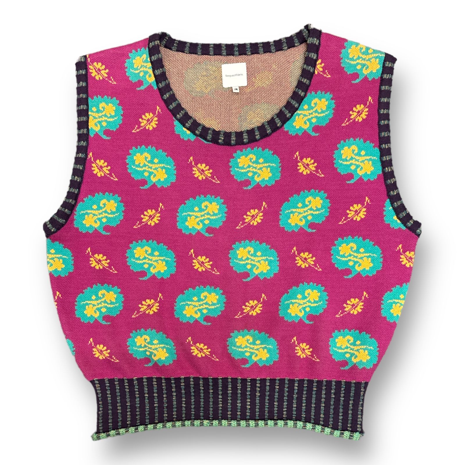 完売】 ベスト sasquatchfabrix 22ss flower knit vest ベスト
