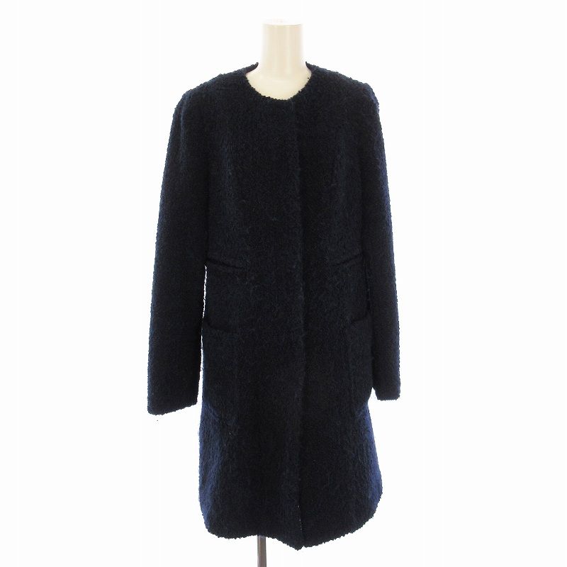 ローラアシュレイ LAURA ASHLEY london ノーカラーコート ロング 