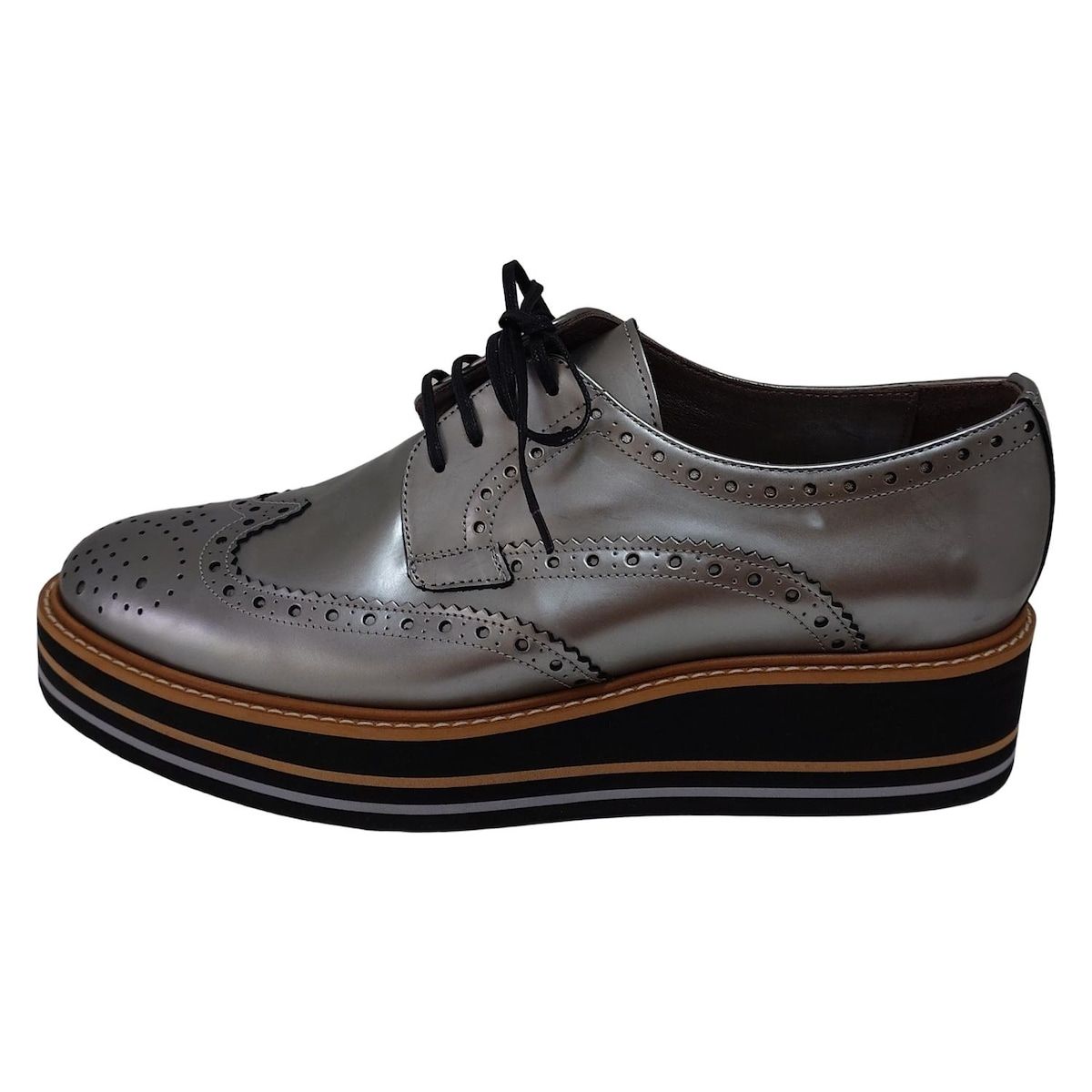 Pertini ペルティニ シューズ 38 レディース - グレー パンチング レザー