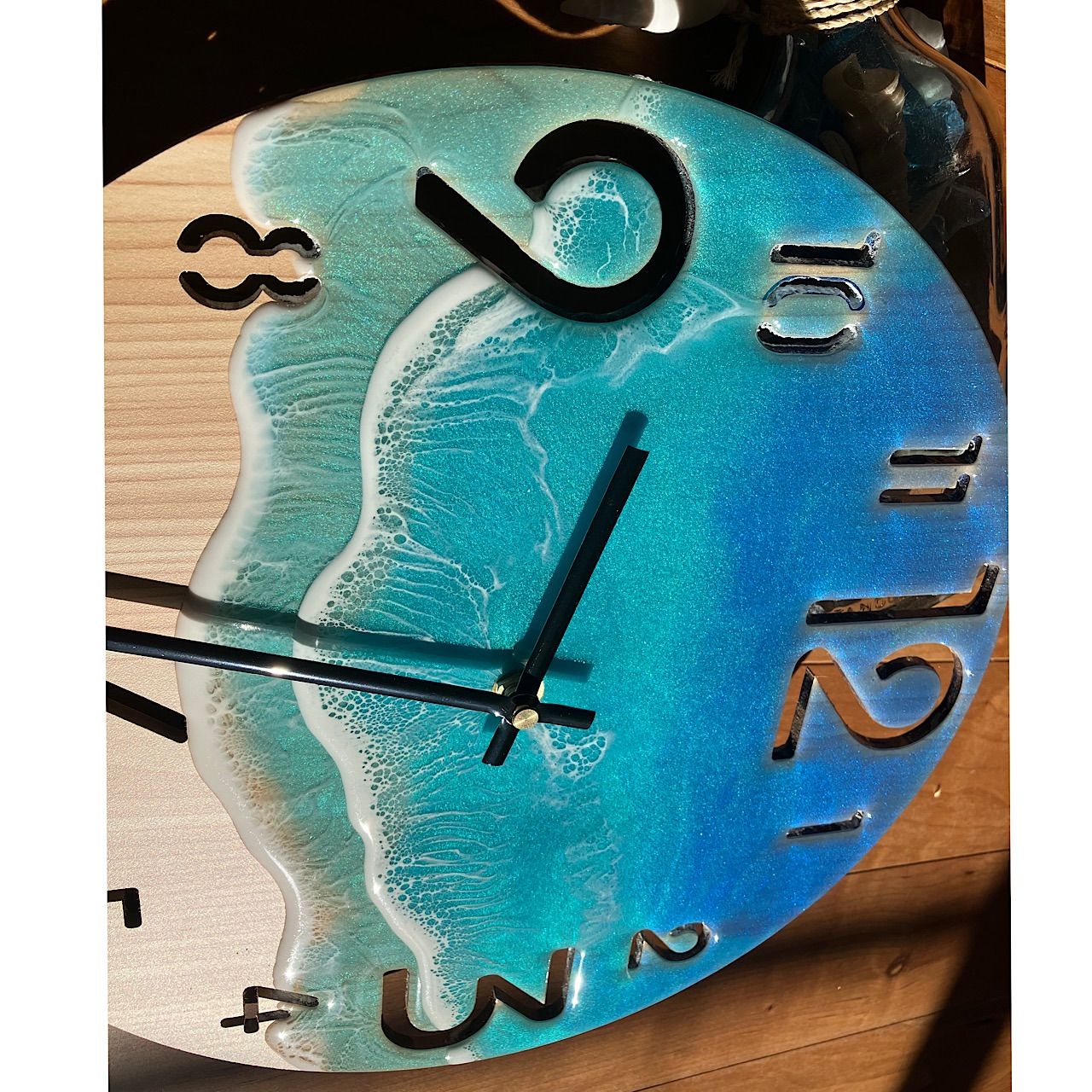 レジン 正方形 時計 置き時計 掛け時計 レジンアート 沖縄 海-
