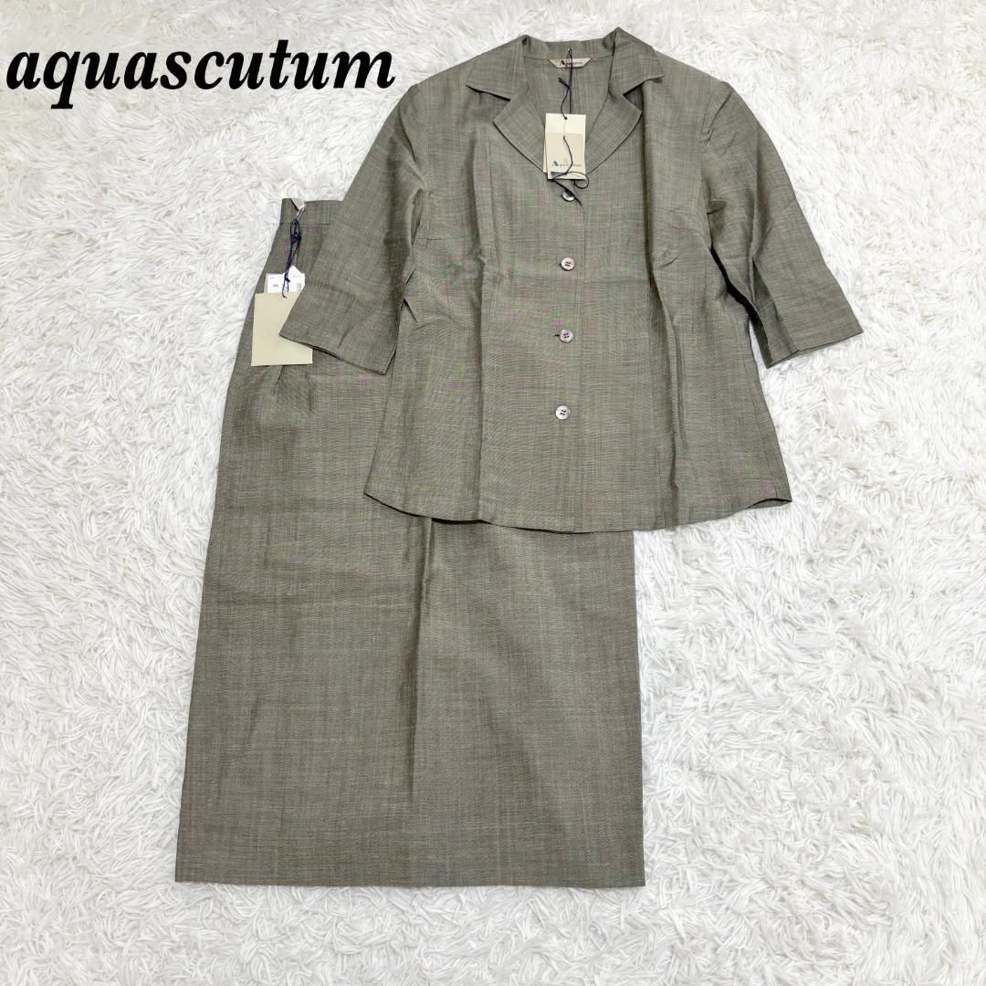 aquascutum セットアップ 7分袖 9AR カーキ