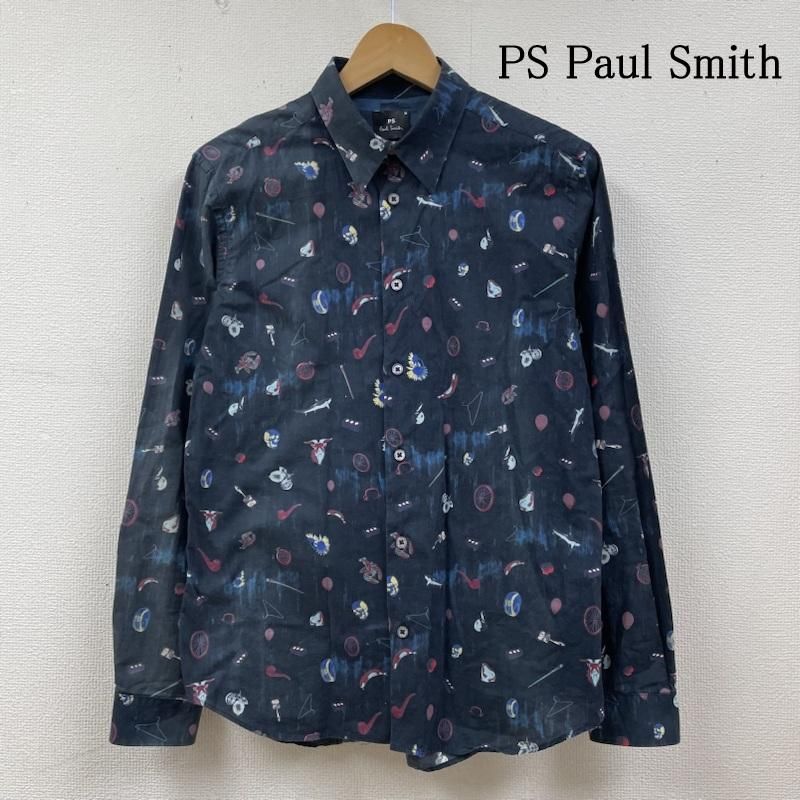 PS Paul Smith ピーエスポールスミス シャツ、ブラウス 長袖 ARTFUL OBJECTS PRINT SHIRT 総柄 ボタン カジュアル シャツ