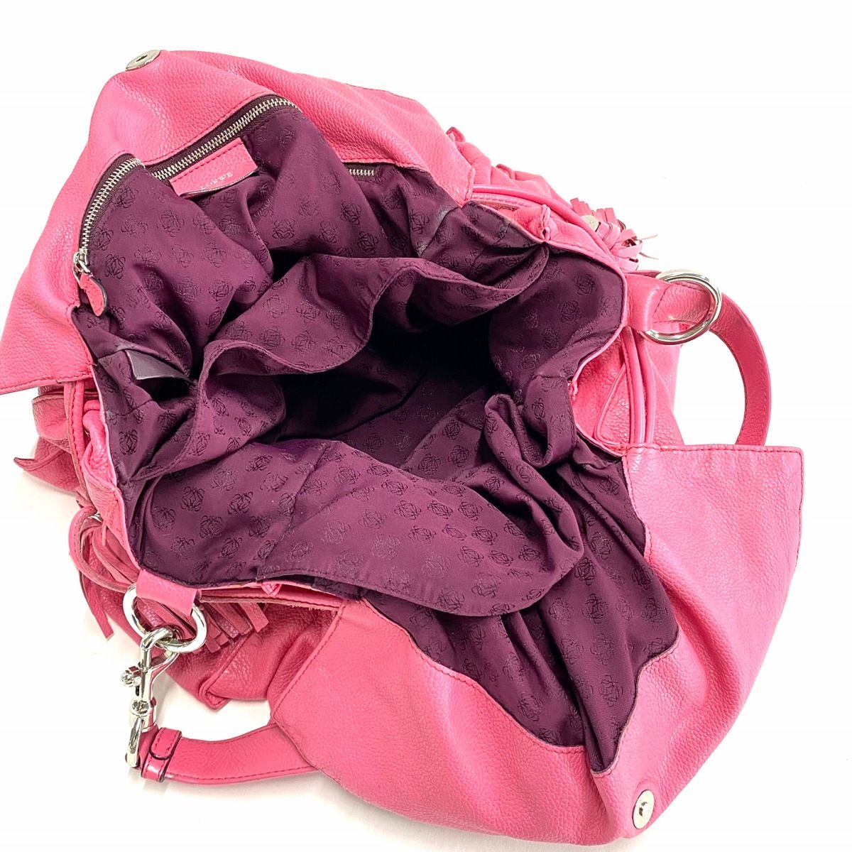 LOEWE(ロエベ) ショルダーバッグ フラメンコ ピンク 巾着型/タッセル レザー