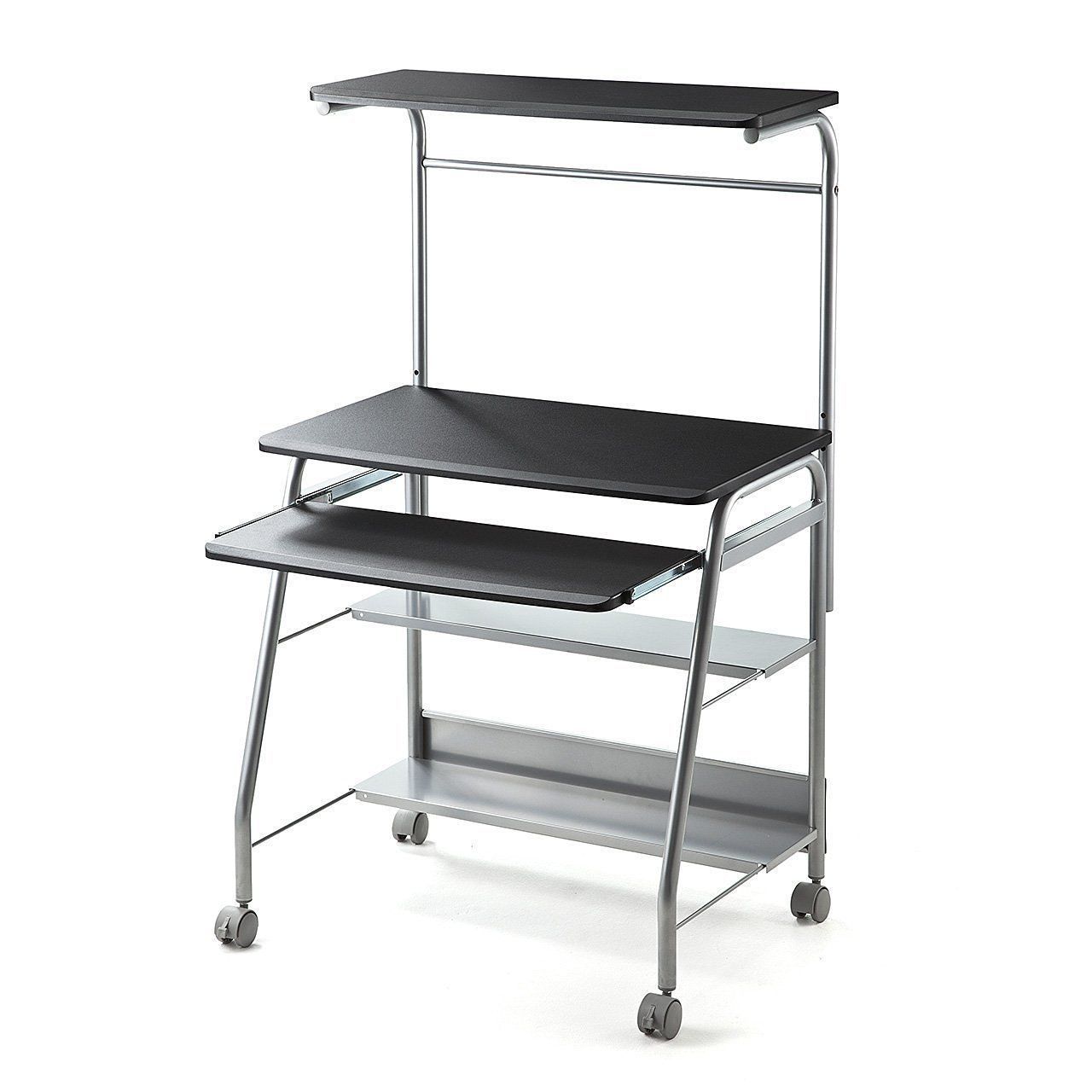 新着商品 キーボードスライダー プリンター台 省スペース キャスター付き 75cm幅 ブラック パソコンデスク 1-DESK17BKN サンワダイレクト