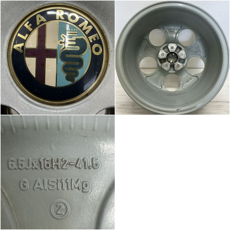 【送料込】アルファロメオ純正 18インチアルミホイール 4本セット アルファロメオ ジュリア スーパー 純正 18インチ ブラック 8J+