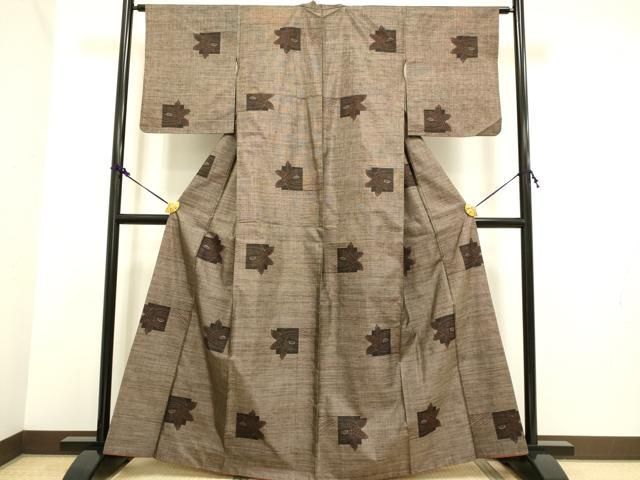 平和屋着物●本場大島紬　9マルキ　間道　正絹　逸品　DAAV3447du 平和屋着物○本場大島紬 9マルキ 間道 正絹 逸品 DAAV3447du