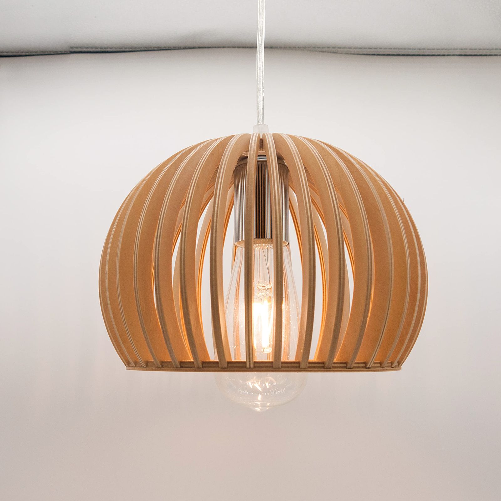 KY LEE ペンダントライト 和室 和風 ウッドアートカボチャかごペンダントライト インテリア照明 ダイニング 天井照明 ランプカバー直径20 cm 電球は別売り 引掛シーリング式