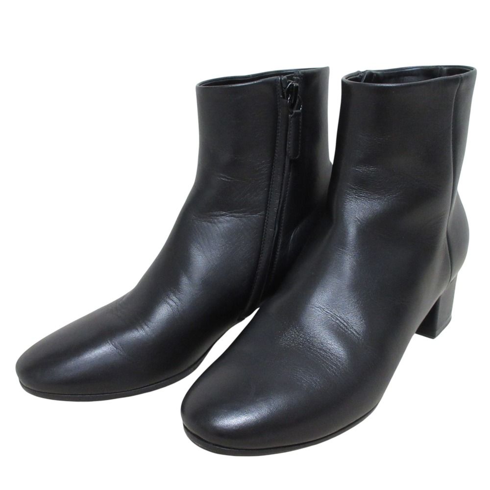 BALENCIAGA バレンシアガ BBヒール レザーショートブーツ 525034 サイズ36 23.0cm相当 ブラック レディース 古着