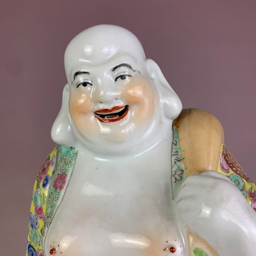 布袋さん彫像 陶磁器 装飾品 現代工芸品 美術品 置物 【公式通販】