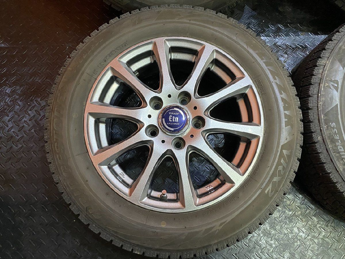 【BS BLIZZAK VRX2 185/65R15】スタッドレス【阿部商会 LA STRADA TIRADO ETA 15インチ 6J5HPCD114.3+53】21年製 フリード等　(KTN480) BS BLIZZAK VRX2 185/65R15】スタッドレス【阿部商会 LA STRADA TIRADO