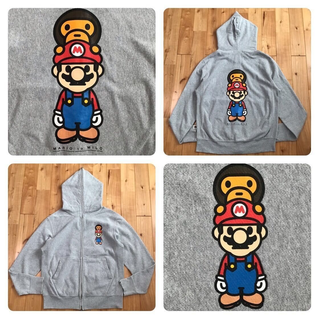 Nintendo × BAPE マリオ マイロ フルジップ パーカー Sサイズ a bathing ape full zip hoodie milo  mario エイプ ベイプ 任天堂 NIGO - メルカリ