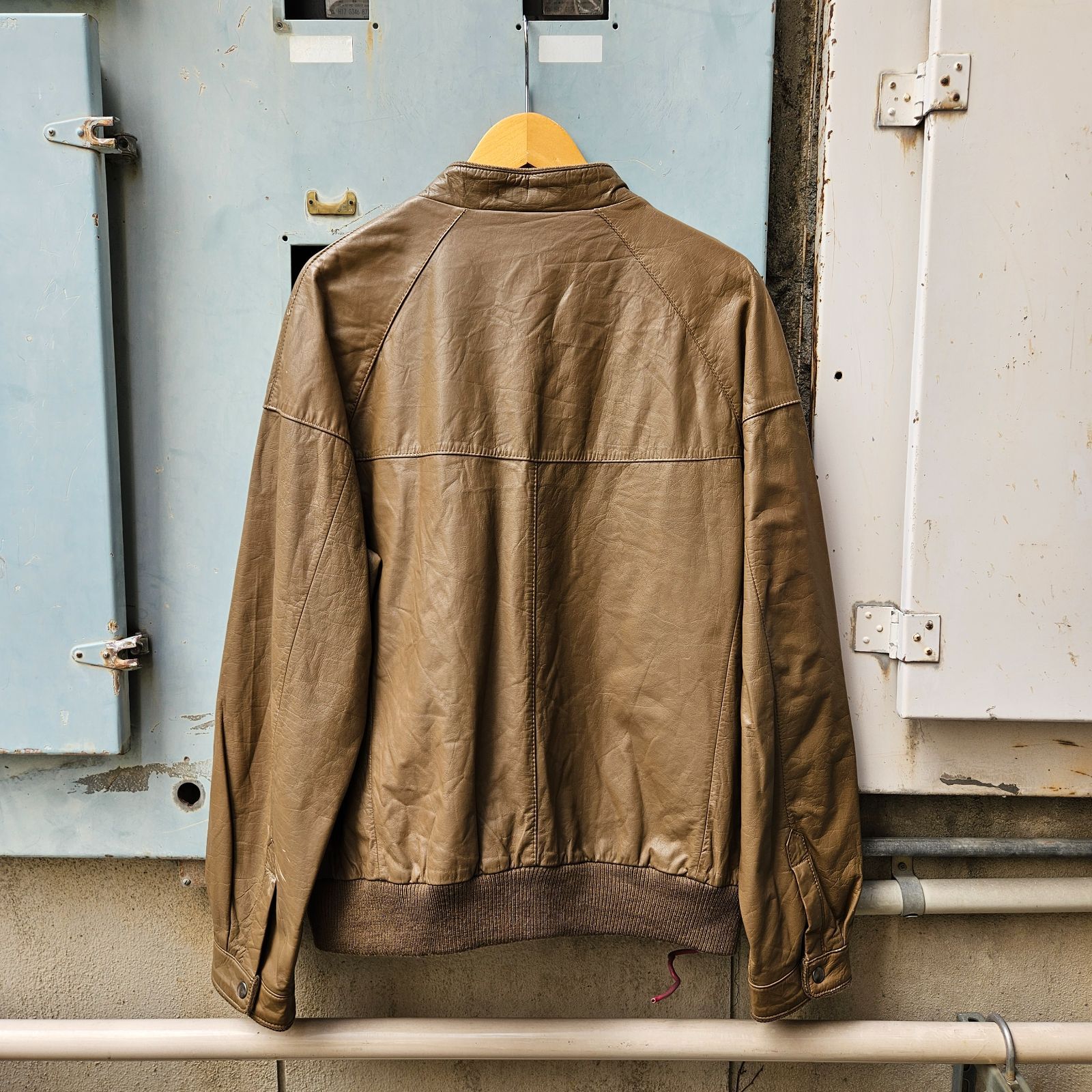 Euro Vintage Rib Leather Jacket - メルカリ