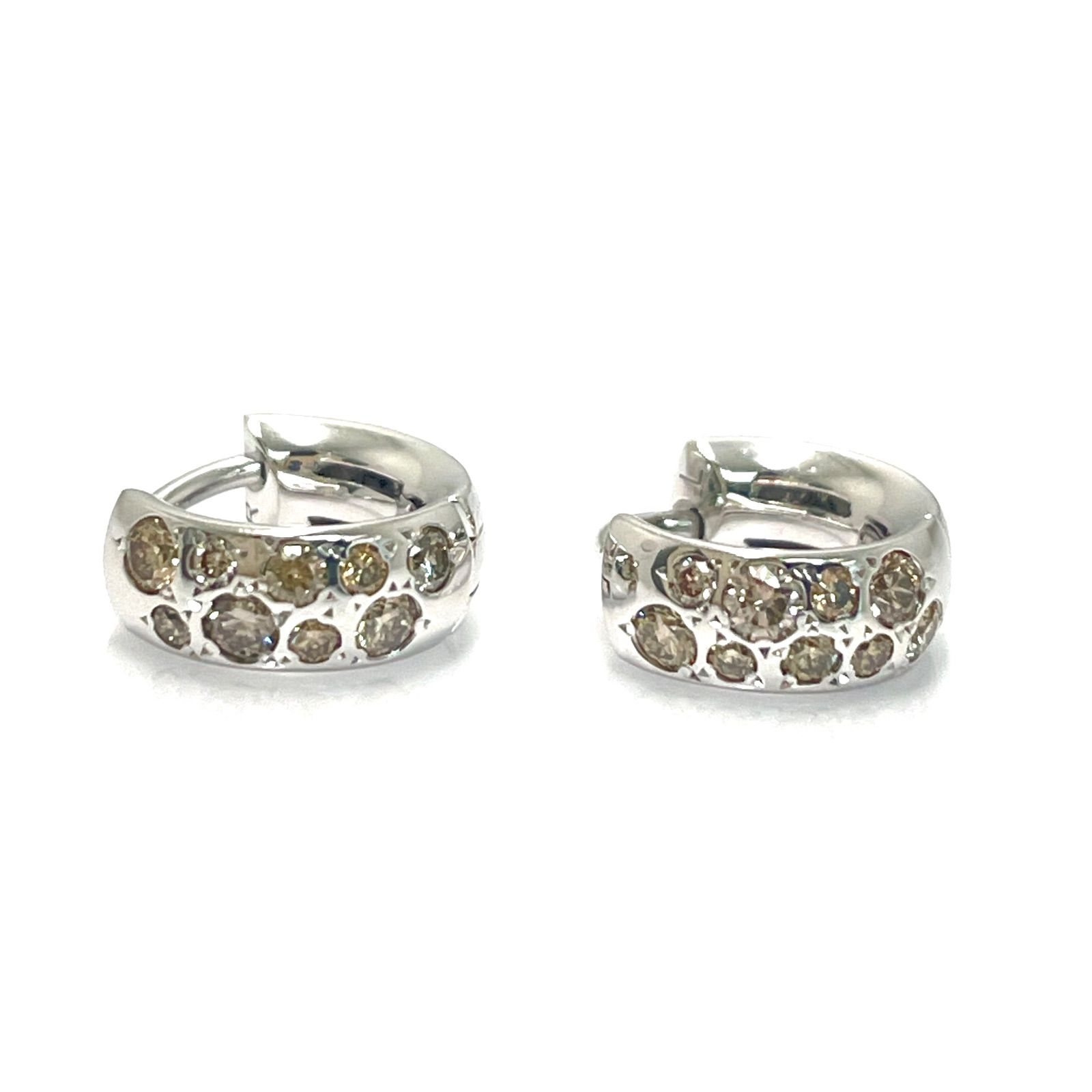 プリンです【中古】カシケイバンドピアス　ブラウンダイヤ0.3ct カシケイ バンド ピアス｜正規販売店のアイアイイスズ