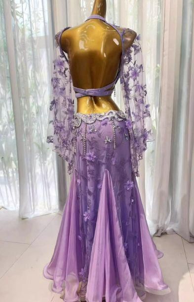 ベリーダンス衣装 トップスブラ スカート 花柄刺繍 パープル オーダーメイド USTAUSTRALIA_COM_AU