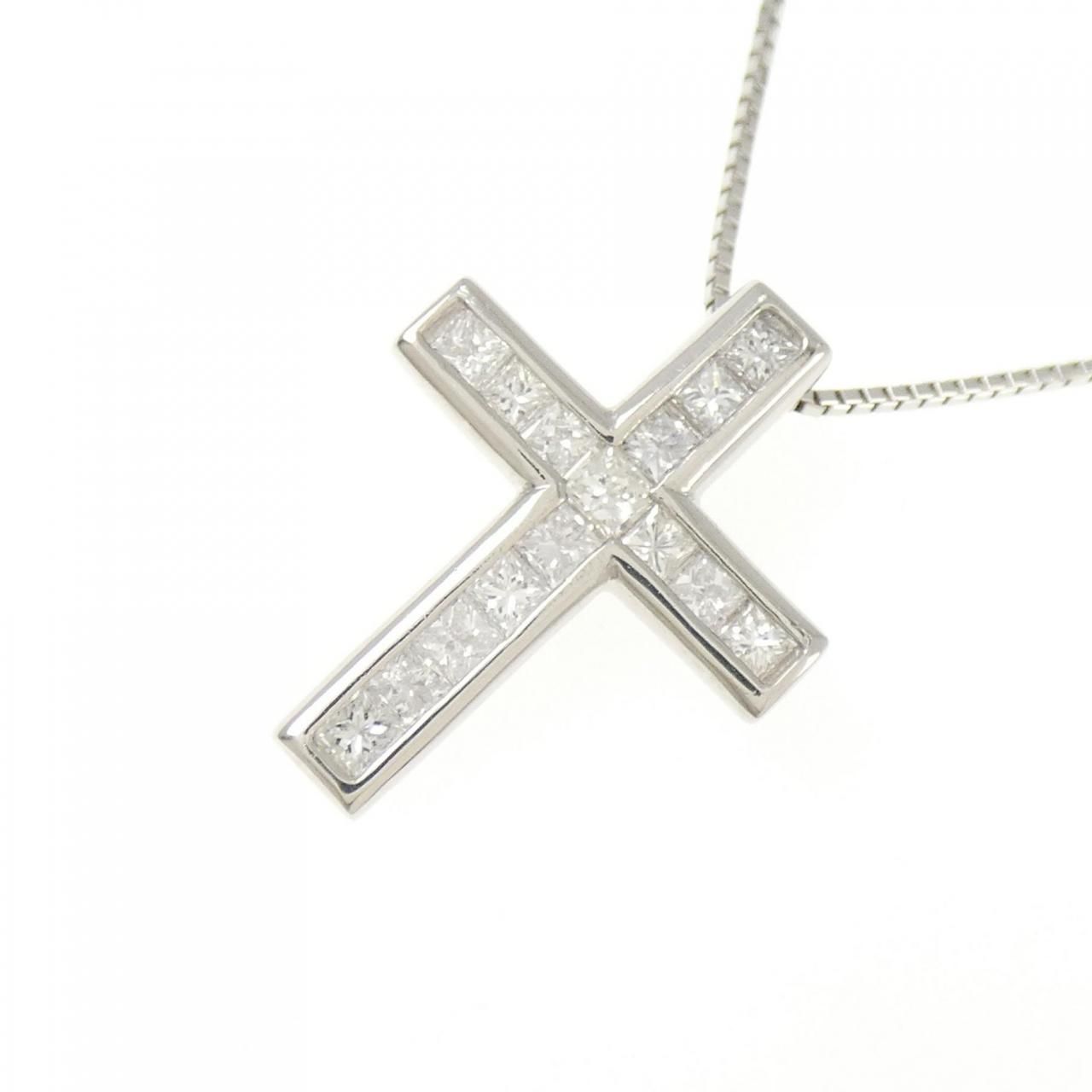 PT900/PT850 クロス ダイヤモンド ネックレス 0.70CT - メルカリ