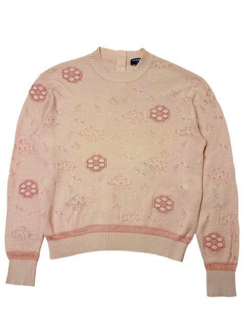 17C後ろキューバボタン付カメリアモチーフトップス