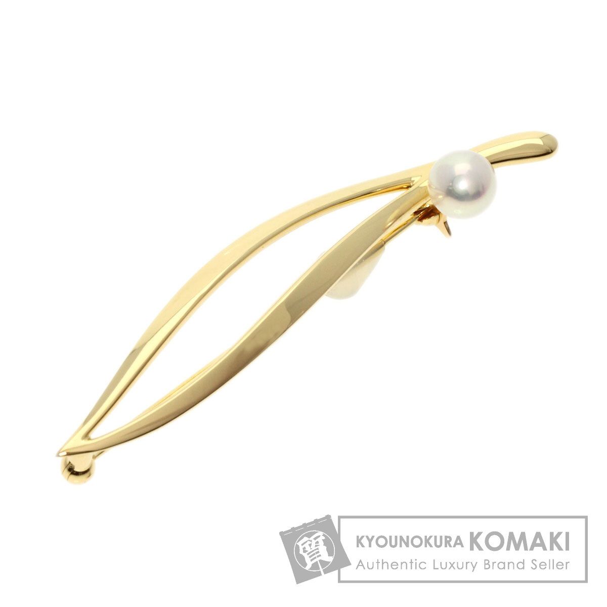 MIKIMOTO ミキモト アコヤパール 真珠 ブローチ K18YG