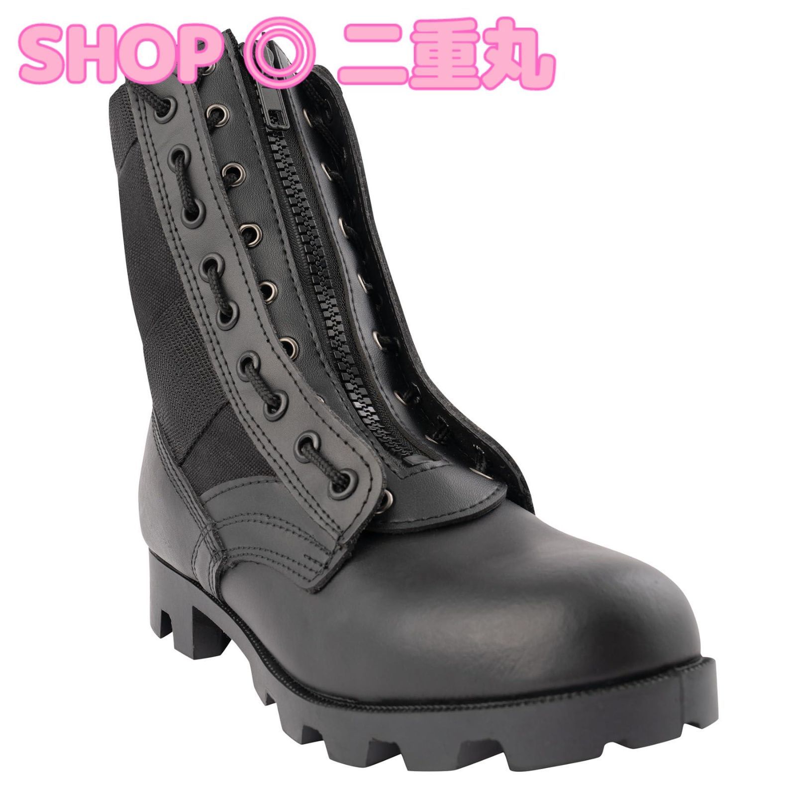 新品 MINEDENIM Military レザー ジップ ミリタリー ブーツ（冬新作 