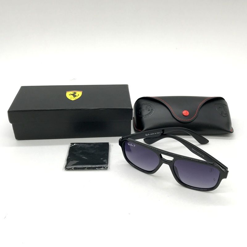 Ray-Ban レイバン サングラス Ferrari コラボ RB4414 アイウェア フルリム UV対策 カジュアル メンズ ブラック 服飾 ...