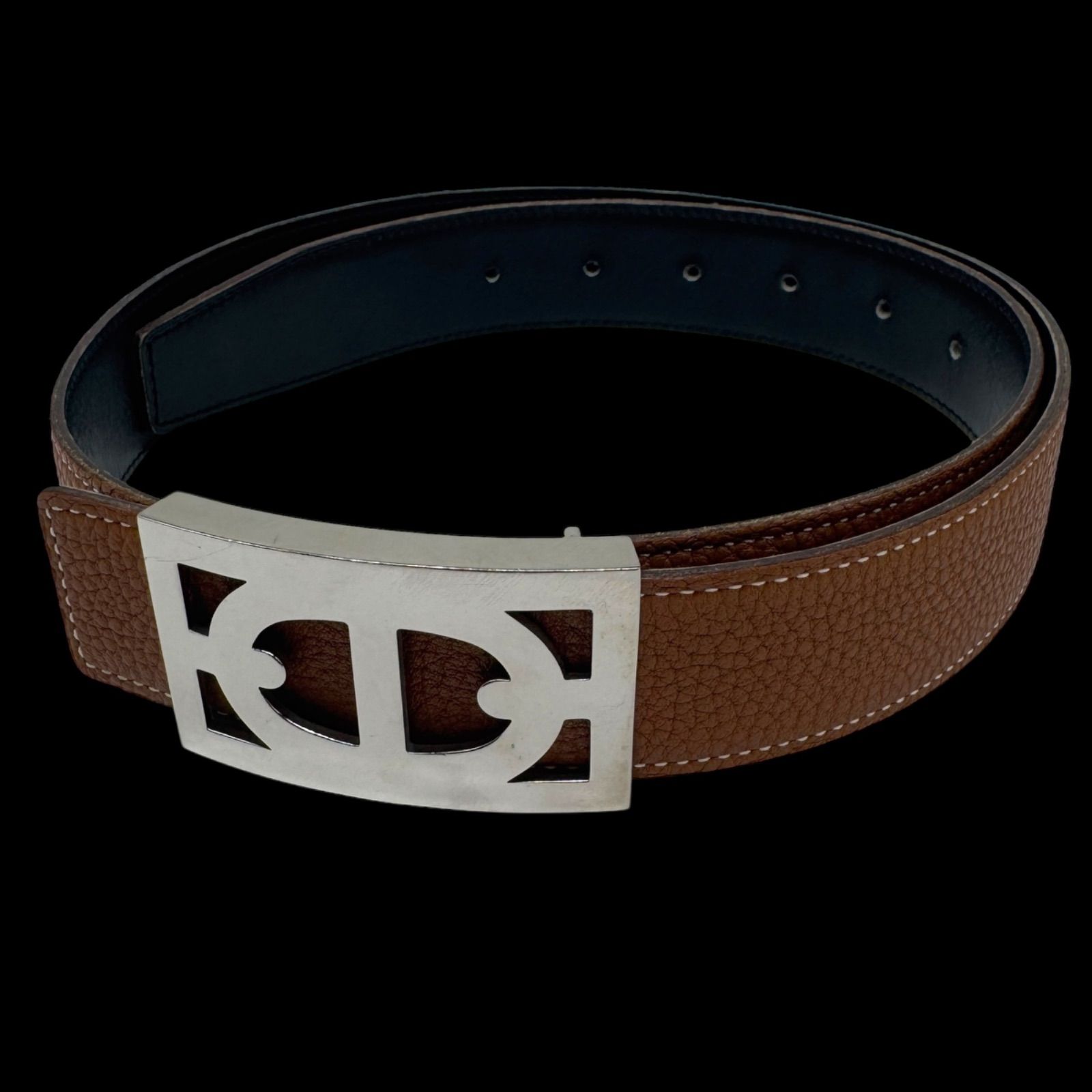 美品 HERMES エルメス シェーヌダンクル スクエア リバーシブル バイ 