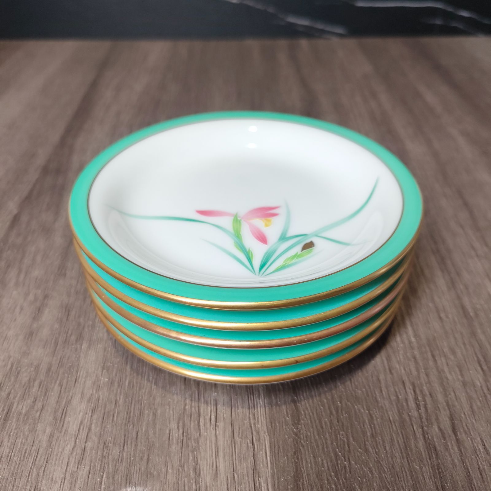 未使用 香蘭社 イングリッシュローズ 色違い 5種 中皿揃 皿 プレート 未使用 香蘭社 イングリッシュローズ 色違い 5種 中皿揃 皿 プレート