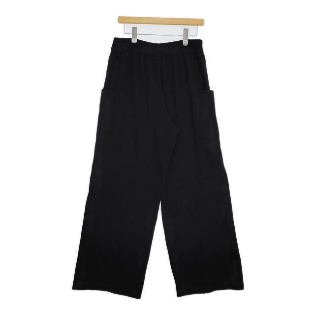 agnes b. サイドポケット トリアセテート サイズ40 イージーワイド パンツ ブラック レディース アニエスベー 5-0914G∞