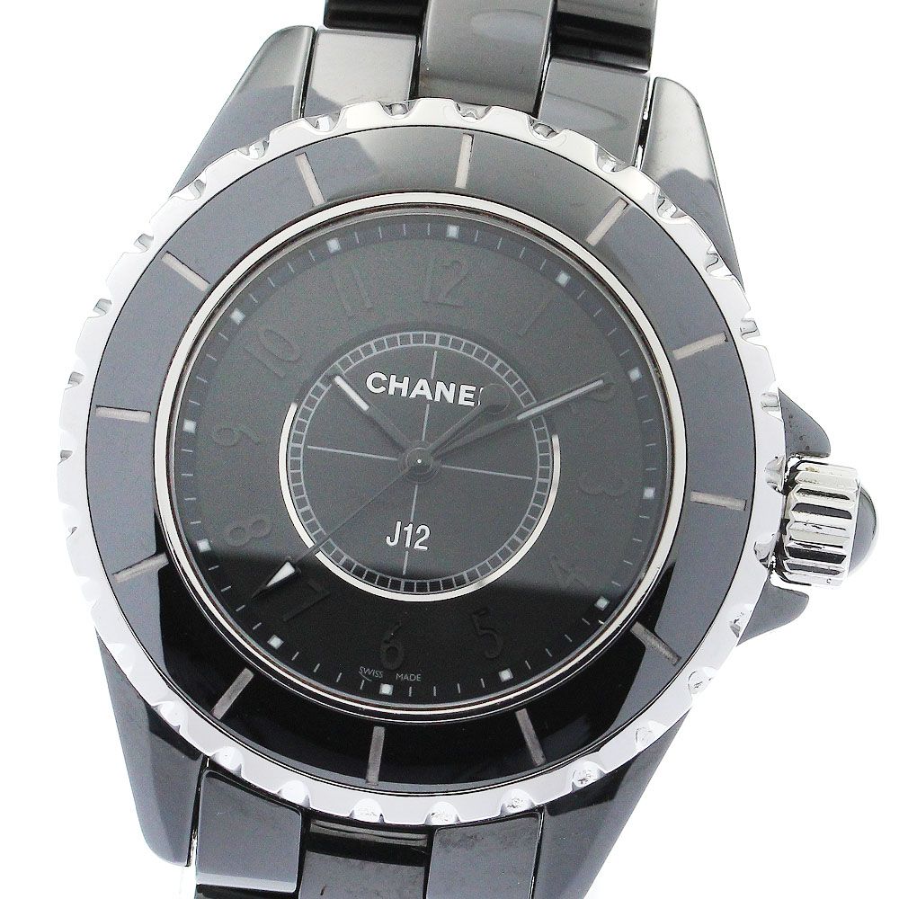 シャネル CHANEL H3828 J12 インテンスブラック クォーツ レディース  