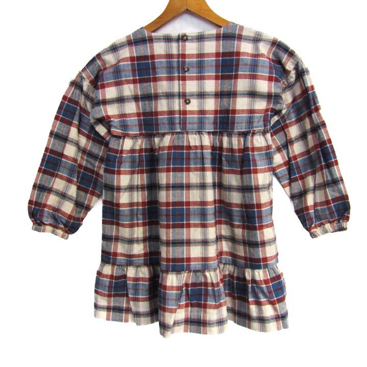 petit bateau プチバトー　2019A/W グレーチェックワンピース PETIT BATEAU｜ダブルガーゼフラワープリントワンピース