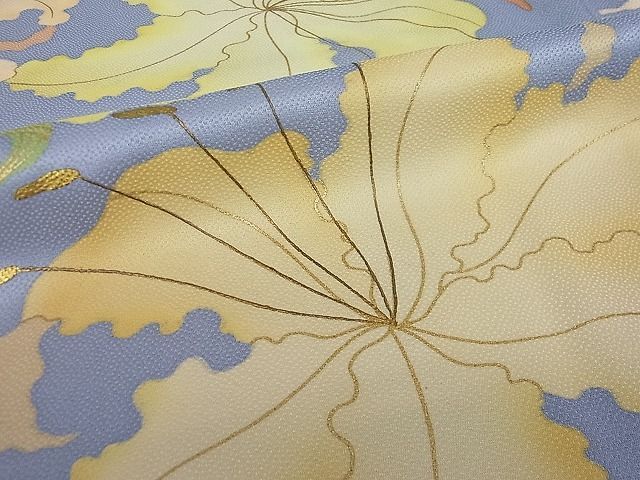 平和屋1□極上 ジャパンオートクチュール 渡辺雪三郎 訪問着 刺繍 百合