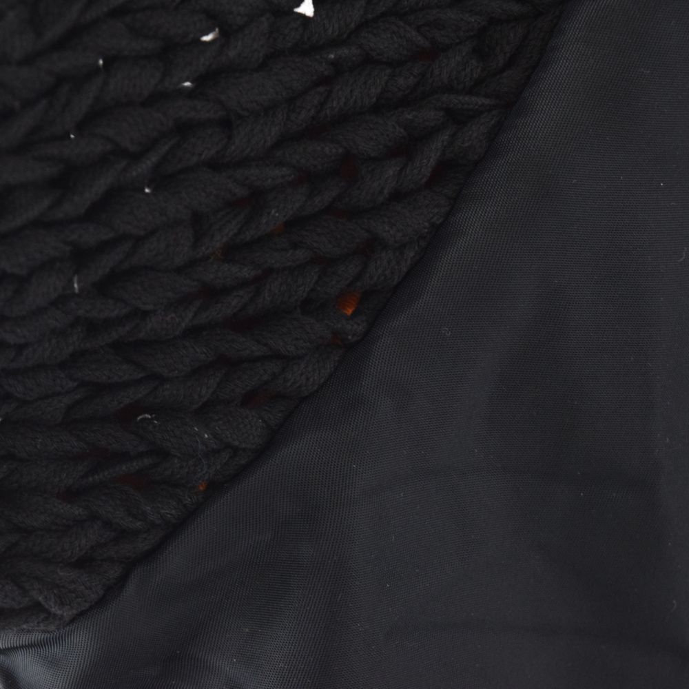 MYne by mihara yasuhiro (マインバイミハラヤスヒロ) Shoelace Knitted Sleeve MA-1 シューレース  ニットスリーブ ボンバージャケット G10BL011-0 ブラック