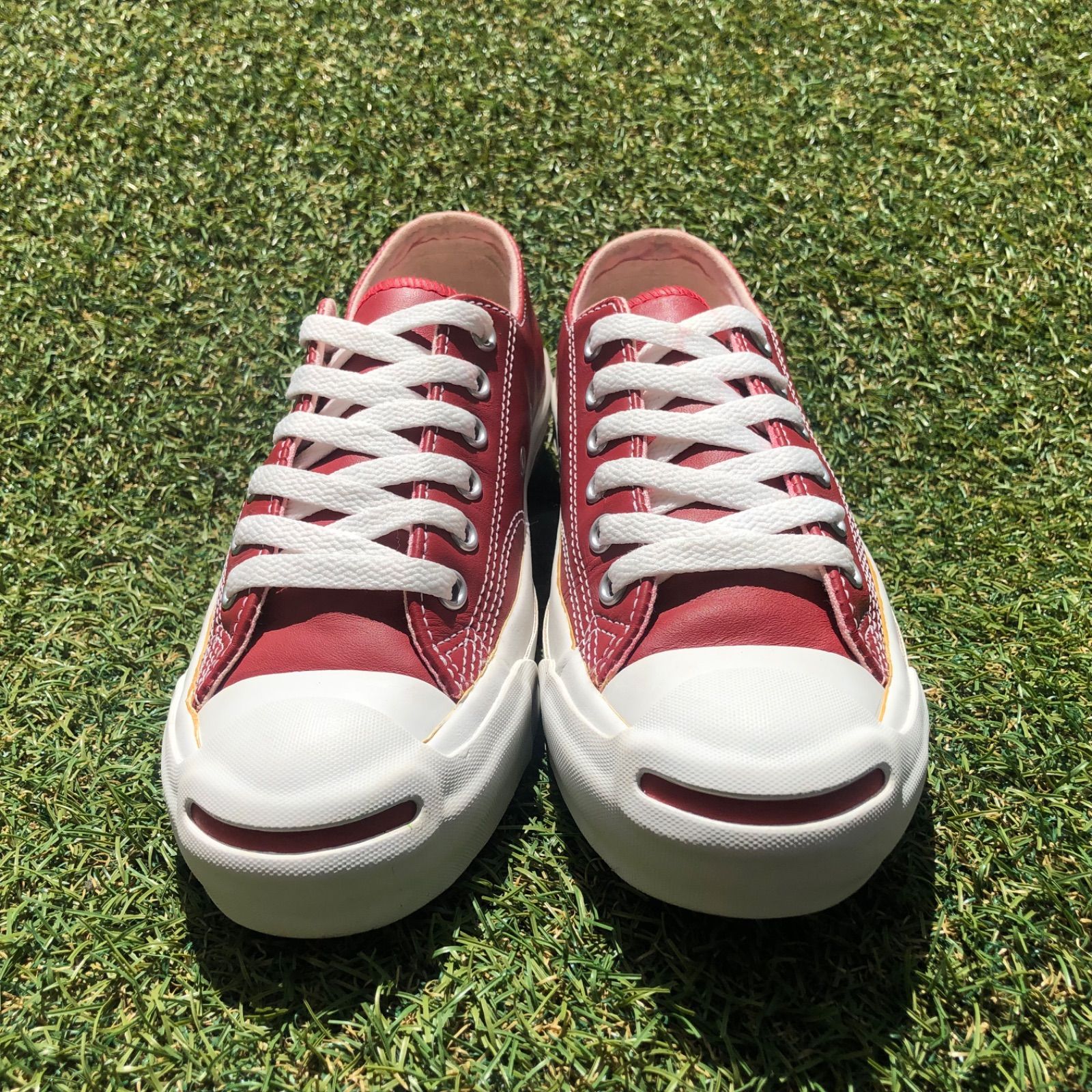 美品22.5 converse コンバース レザージャックパーセル H59 美品22.5 converse コンバース レザージャックパーセル H59