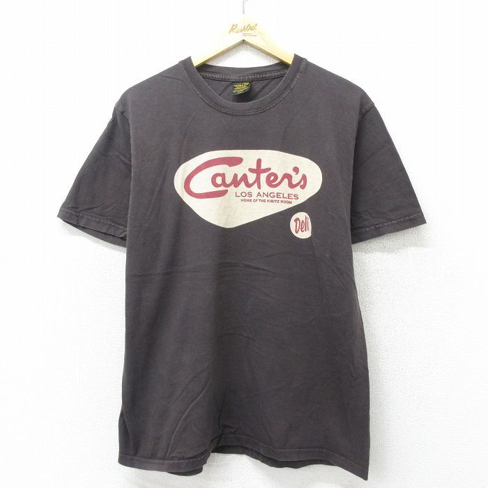 XL/古着 ラッキーブランド 半袖 ビンテージ Tシャツ メンズ 00s Canters コットン クルーネック こげ茶 ブラウン 24jun26 中古