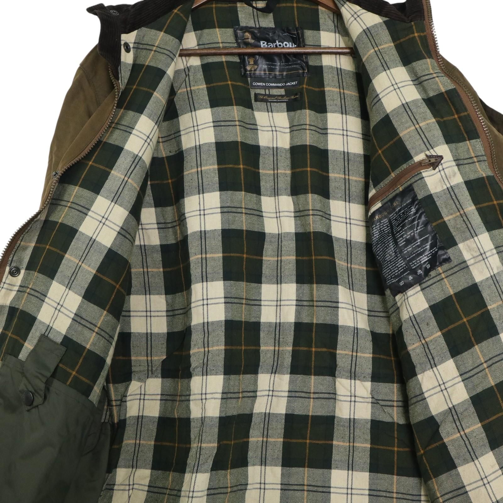 00年代 イングランド製 Barbour バブアー COWEN COMMANDO オイルドジャケット オリーブ(メンズ XL相当)中古 古着 A4744 00年代 イングランド製 Barbour バブアー COWEN COMMANDO オイルド